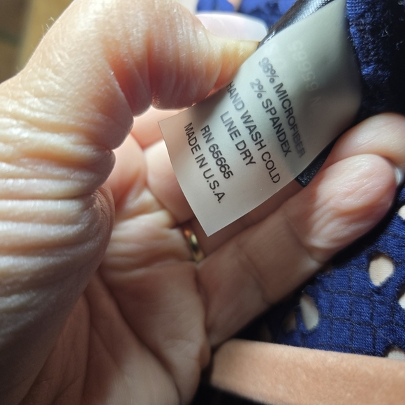 Staples Blue Lace Women's Cardigan Womens Medium- Fits Like a Large - Picture 5 of 6